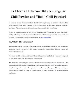 Is There a Difference Between Regular Chili Powder and “Red” Chili Powder