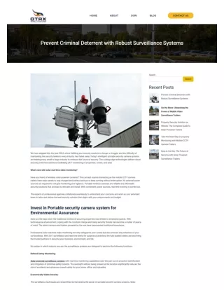 Prevent Criminal Deterrent with Robust Surveillance Systems