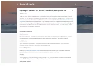 Exploring the Pros and Cons of Video Conferencing with DynamicCom