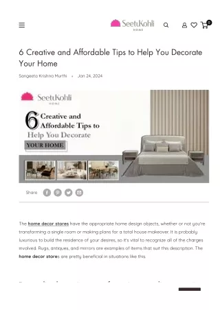 6 Creative and Affordable Tips to Help You Decorate Your Home