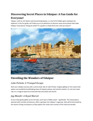 Discovering Secret Places in Udaipur
