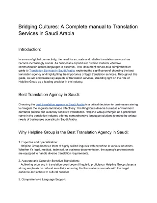 Bridging Cultures_ A Complete manual to Translation Services in Saudi Arabia