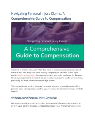 Navigating Personal Injury Claims A Comprehensive Guide to Compensation