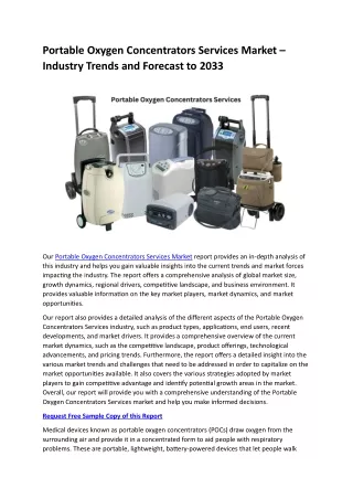 Portable Oxygen Concentrators Services Market