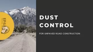 Dust Control For Unpaved Roads