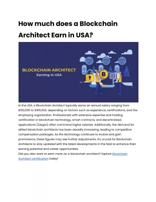 How much does a Blockchain Architect Earns in USA_