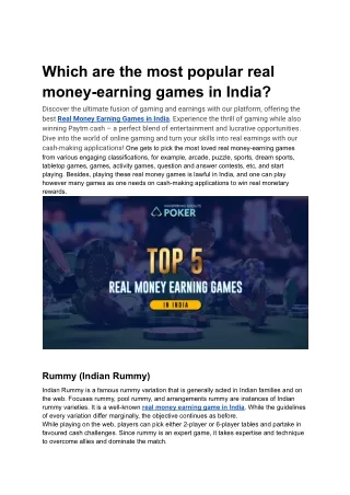 Which are the most popular real money-earning games in India- Whispering Shouts