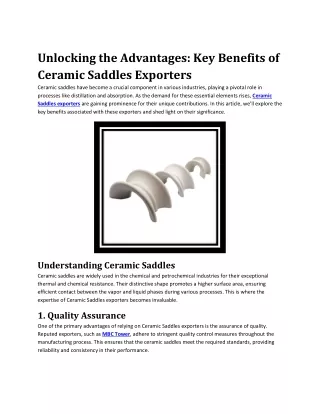 Unlocking the Advantages