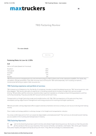 TBS Factoring Review - max truckers