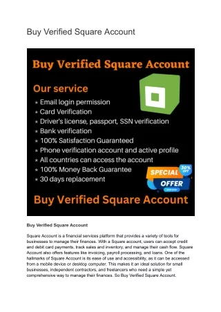 Buy Verified Square Account