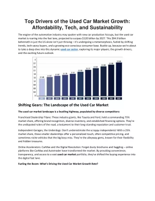 Top Drivers of the Used Car Market Growth