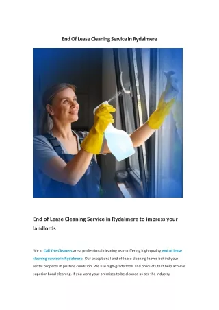 End Of Lease Cleaning Service in Rydalmere
