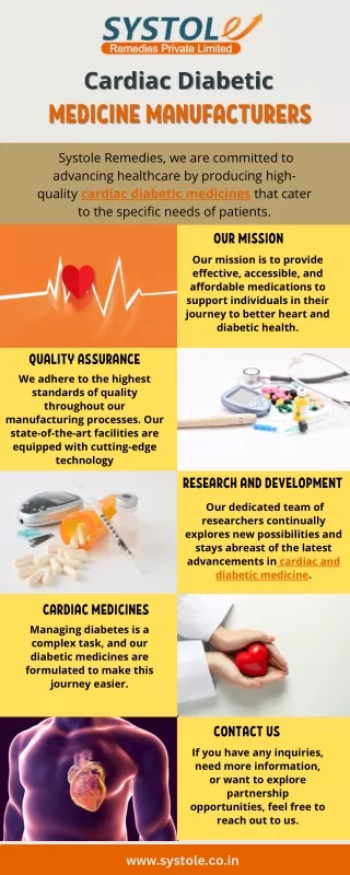 Cardiac Diabetic Medicine Manufacturers