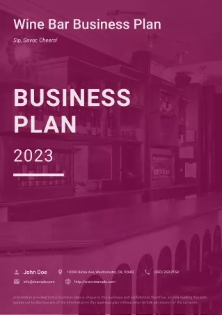 wine  bar business plan example