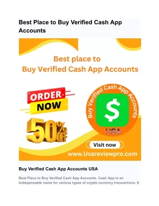 Best Place to Buy Verified Cash App Accounts