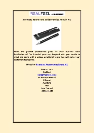 Branded Promotional Pens NZ