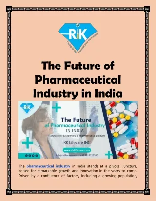 The Future of Pharmaceutical Industry in India