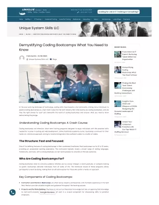 Demystifying Coding Bootcamps What You Need to Know- Unique Systems Skills LLC