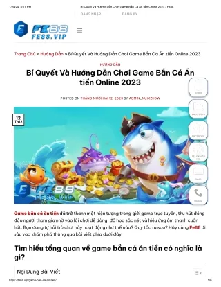 Bí Quyết Và Hướng Dẫn Chơi Game Bắn Cá Ăn tiền Online 2023 - Fe88