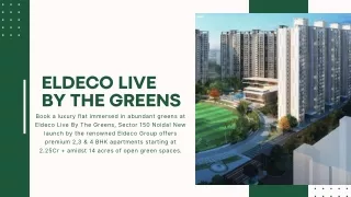 Eldeco Live By The Greens in Sector 150 Noida - Price, Floor Plan