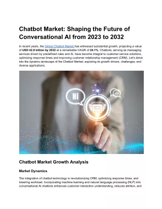 Chatbot Market_ Shaping the Future of Conversational AI from 2023 to 2032