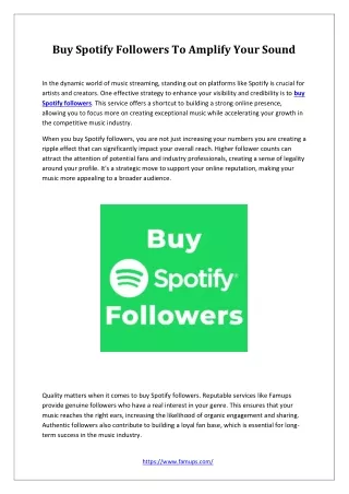 Buy Spotify Followers To Amplify Your Sound