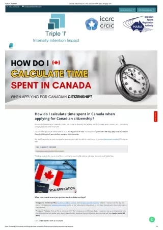 Canada Citizenship Eligibility Calculator