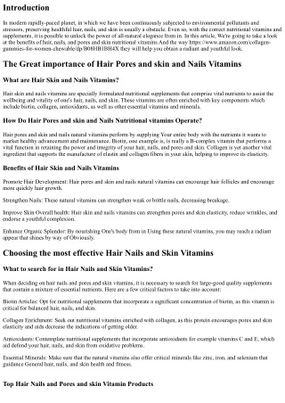 Find the strength of Hair, Nails, and Skin Vitamins for any Radiant You