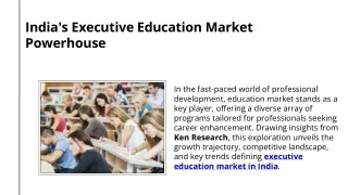 India's Executive Education Market Powerhouse