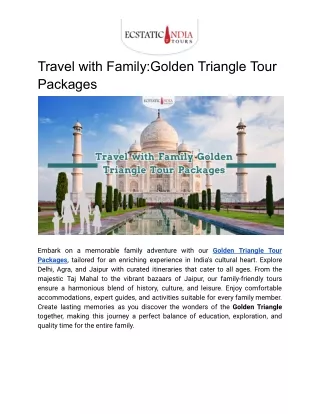 Travel with Family_Golden Triangle Tour Packages