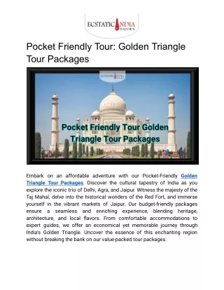Pocket Friendly Tour_ Golden Triangle Tour Packages