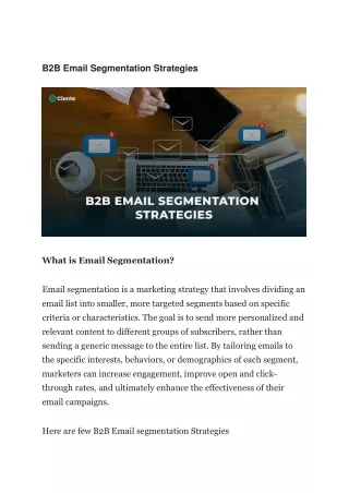 B2B Email Segmentation Strategies