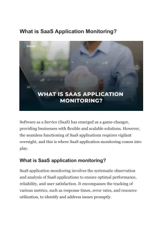 What is SaaS Application Monitoring