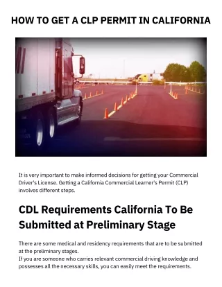 Unlock Your Journey: How to Get a Commercial Learner's Permit in California