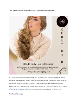 Your Ultimate Guide to Seamless Hair Extension Shopping Online