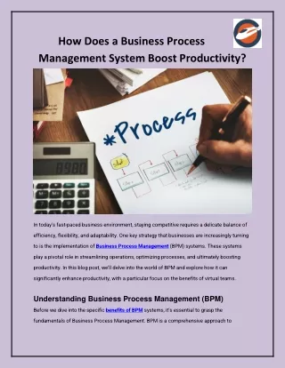 How Does a Business Process Management System Boost Productivity