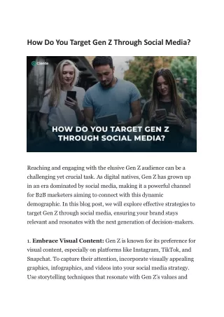 How Do You Target Gen Z Through Social Media