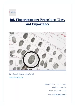 Ink Fingerprinting- Procedure, Uses, and Importance