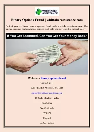 Binary Options Fraud whittakerassistance.com