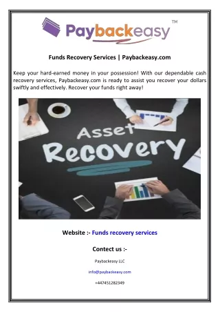 Funds Recovery Services  Paybackeasy.com