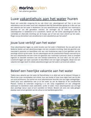 Vakantiehuis aan het water - Marinaparken