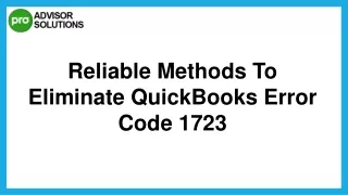 Easy Way To Resolve QuickBooks Error Code 1723