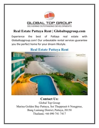 Real Estate Pattaya Rent | Globaltopgroup.com