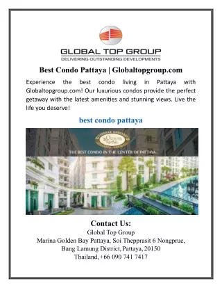 Best Condo Pattaya | Globaltopgroup.com