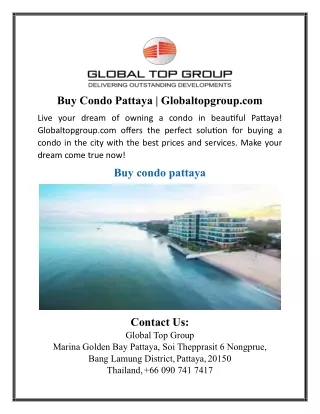 Buy Condo Pattaya | Globaltopgroup.com