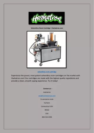 Solventless Rosin Cartridge