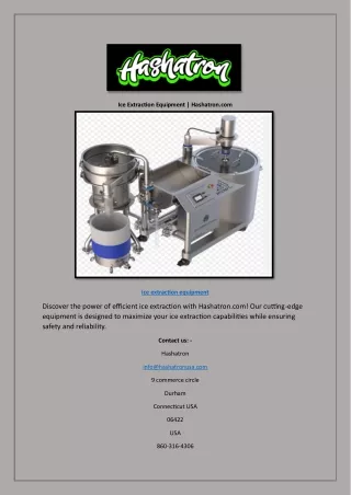 Ice Extraction Equipment