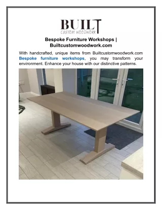 Bespoke Furniture Workshops Builtcustomwoodwork.com