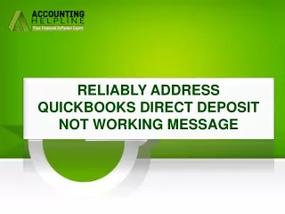 Simple Path To Address QuickBooks Direct Deposit Not Working