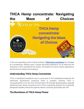THCA Hemp concentrate_ Navigating the Maze of Choices